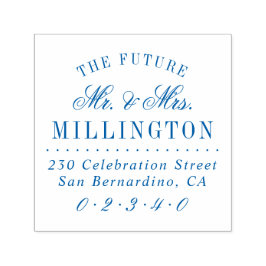 Sello Automático Elegante Futuro Sr. y Sra. Boda Dirección de Retor