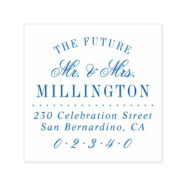 Sello Automático Elegante Futuro Sr. y Sra. Boda Dirección de Retor (Diseño)