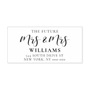 Sello Automático Elegante futuro Sra. y Sra. boda dirección de reto