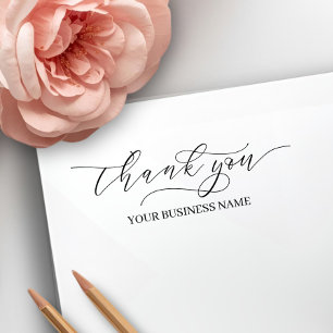 Sello Automático Elegante Gracias Script Personalizado Nombre comer