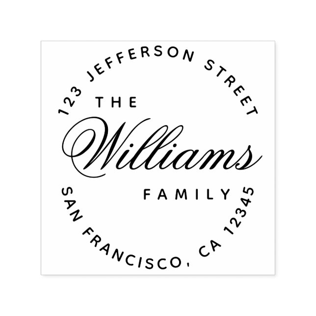 Sello Automático Elegante guión de nombre de familia de caligrafía  (Diseño)