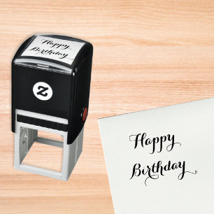 Sello Automático Elegante guión Feliz cumpleaños tipografía de bien