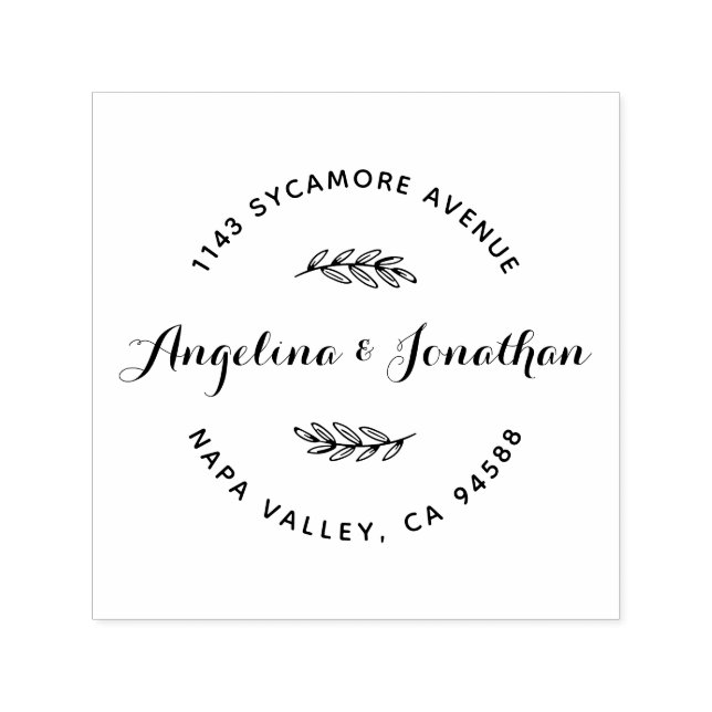 Sello Automático Elegante guión Leyendo los nombres y la dirección  (Diseño)