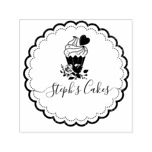 Sello Automático Elegante guión Logo de Cakery negocio