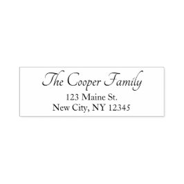 Sello Automático Elegante Guión Nombre de familia Dirección de devo