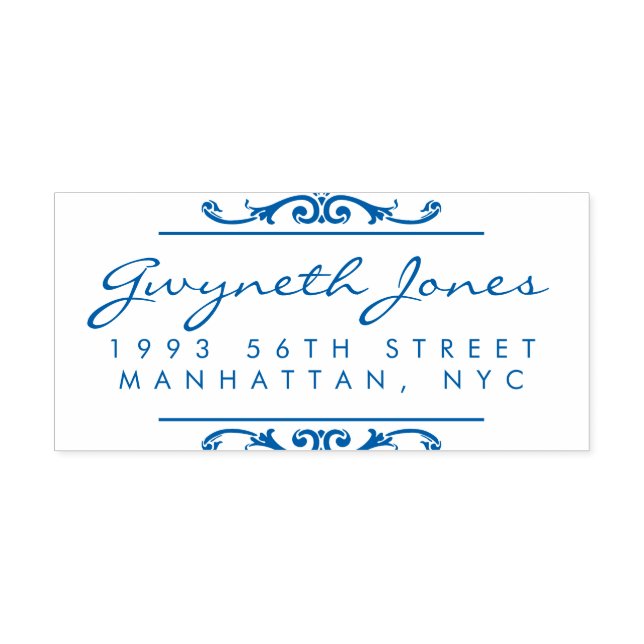 Sello Automático Elegante guión y elegantes ornamentos Dirección de (Diseño)