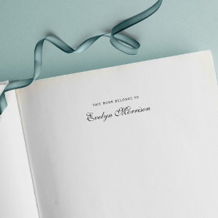 Sello Automático Elegante Letra Esta Libro Pertenece A