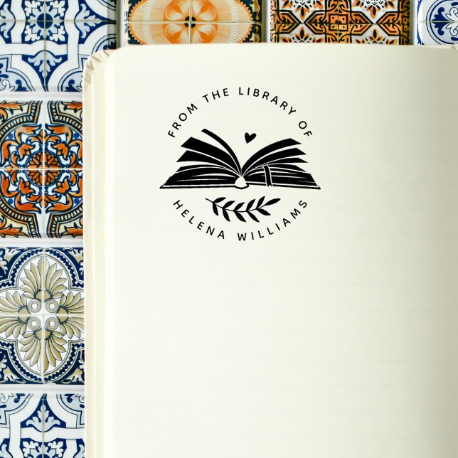 Sello Automático Elegante Libro Redondo Moderno Biblioteca Personal (Subido por el creador)