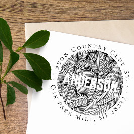 Sello Automático Elegante línea botánica Personalizado de arte Dire