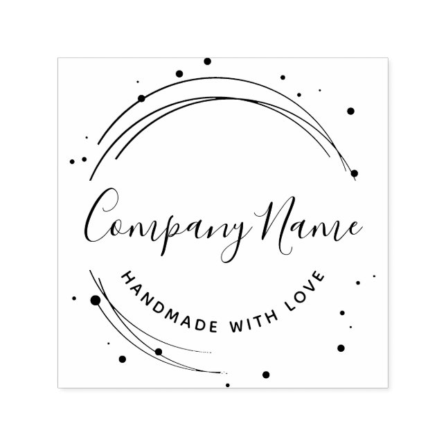 Sello Automático Elegante logotipo comercial personalizado circular (Diseño)