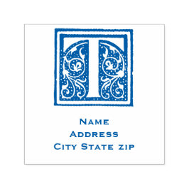 Sello Automático : Elegante Manuscrito Medieval Monograma Inicial "