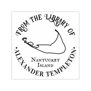 Sello Automático Elegante mapa de la isla de Nantucket nombre del l