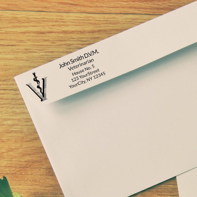 Sello Automático Elegante Medicina Veterinaria Asclepius Caduceus V (Subido por el creador)