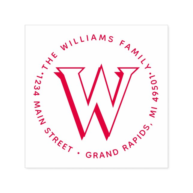 Sello Automático Elegante Monograma・ Crea Tu Propia Dirección De Re (Diseño)