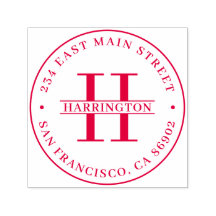 Elegante Monograma Nombre de familia Dirección de 