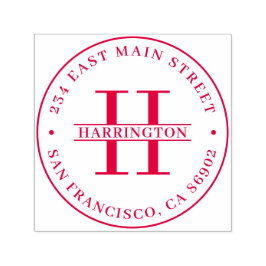 Sello Automático Elegante Monograma Nombre de familia Dirección de 