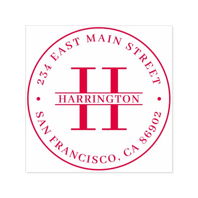 Sello Automático Elegante Monograma Nombre de familia Dirección de  (Diseño)