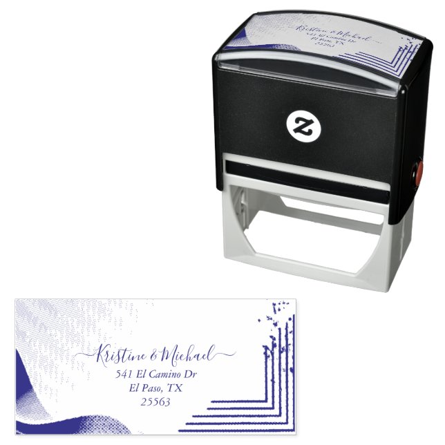 Sello Automático Elegante Naranja de la Marina y Quemado | BODA (In Situ)