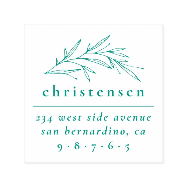 Sello Automático Elegante nombre de familia botánica y dirección de (Diseño)