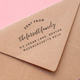 Sello Automático Elegante Nombre De Familia Enviado Desde La Direcc