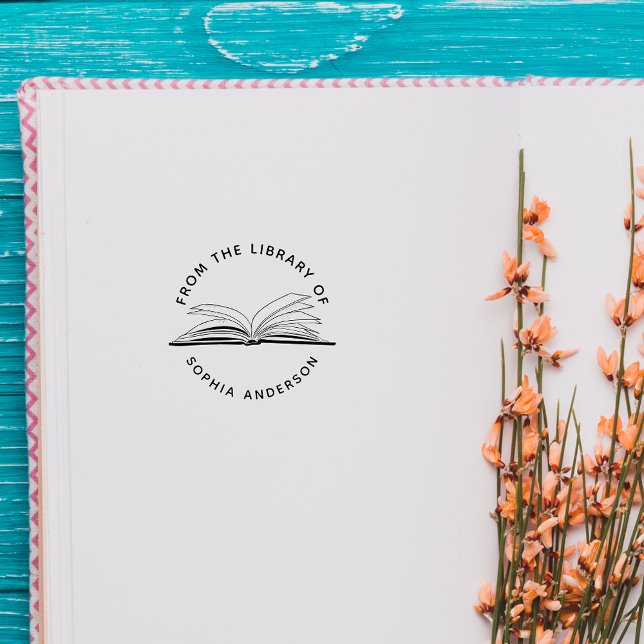 Sello Automático Elegante Nombre Personalizado De La Biblioteca De  (Subido por el creador)