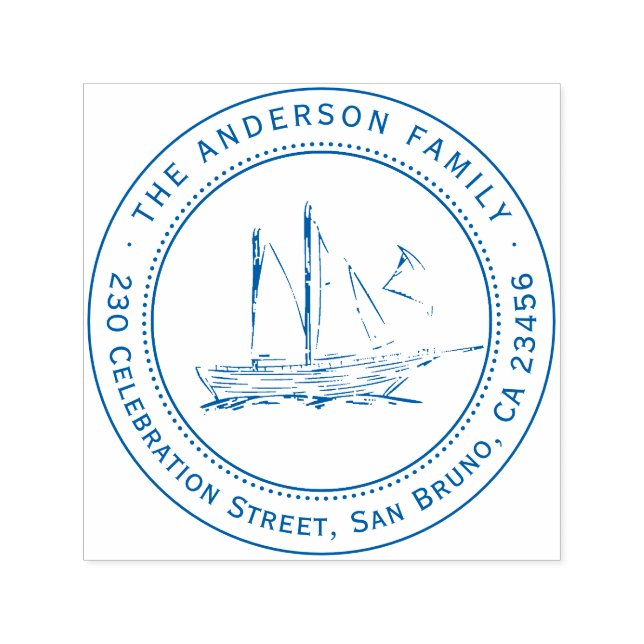 Sello Automático Elegante Nombre y dirección de retorno de la famil (Diseño)