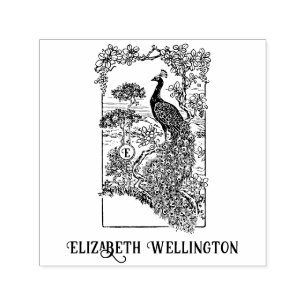 Sello Automático Elegante Peacock en el nombre del jardín inicial