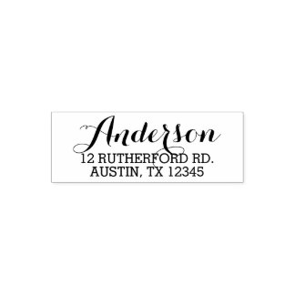 Sello Automático Elegante Personalizado de script Apellido y direcc