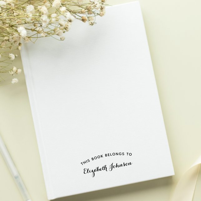 Sello Automático Elegante Personalizado Este Libro Pertenece A Nomb (Personalized Elegant This Book Belongs To Name Self-inking Stamp)