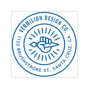 Sello Automático Elegante Pincel En La Dirección De Negocio Del Per