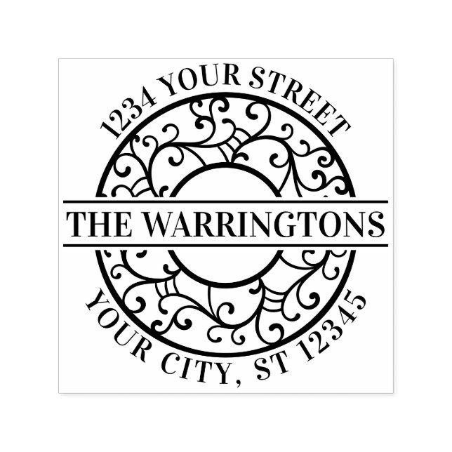 Sello Automático Elegante ramas de árbol Lacy Filigree Dirección (Diseño)