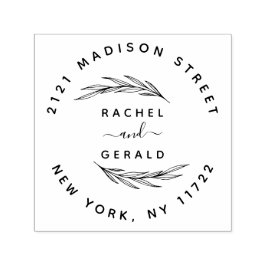 Sello Automático Elegante Rústico Boda Nombres Personalizados Direc