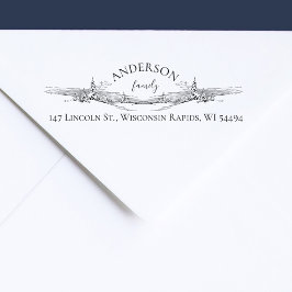 Sello Automático Elegante Rústico De Pinos De Nieve