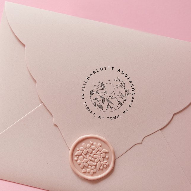 Sello Automático Elegante Rústico Rústico Flower Family Return Addr (Subido por el creador)