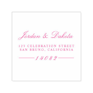 Sello Automático Elegante Script Custom Names Boda Dirección de dev