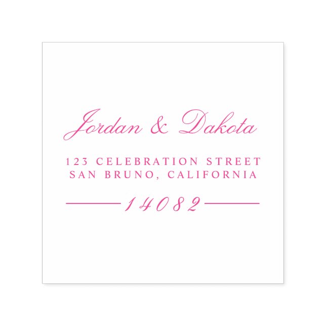 Sello Automático Elegante Script Custom Names Boda Dirección de dev (Diseño)