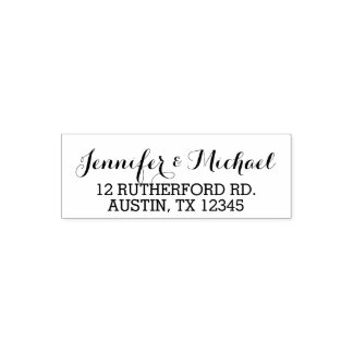 Sello Automático Elegante Script Custom Wedding Bride Groom Names