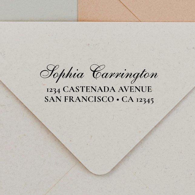 Sello Automático Elegante Script Dirección de devolución personaliz (Subido por el creador)