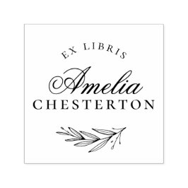 Sello Automático Elegante Script Ex Libris | Folleto moderno Person