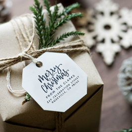 Sello Automático Elegante Script Merry Christmas Return Address