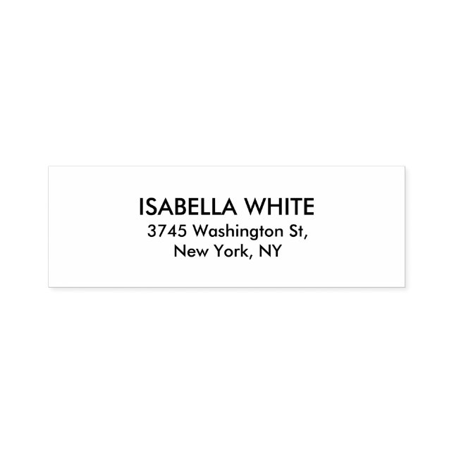 Sello Automático Elegante Sencillo Blanco Chic Moderno (Diseño)