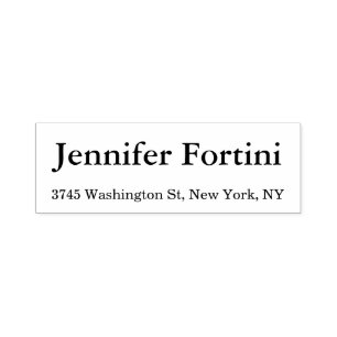 Sello Automático Elegante Simple Plano Negro y Blanco