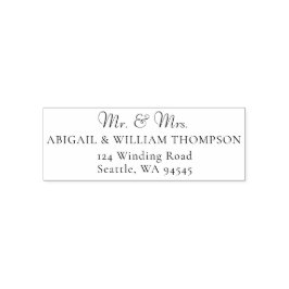 Sello Automático Elegante Sr. Sra. Dirección de devolución de boda 