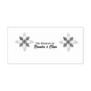 Sello Automático Elegante Verde Salvia y Floral Geométrico Beige 