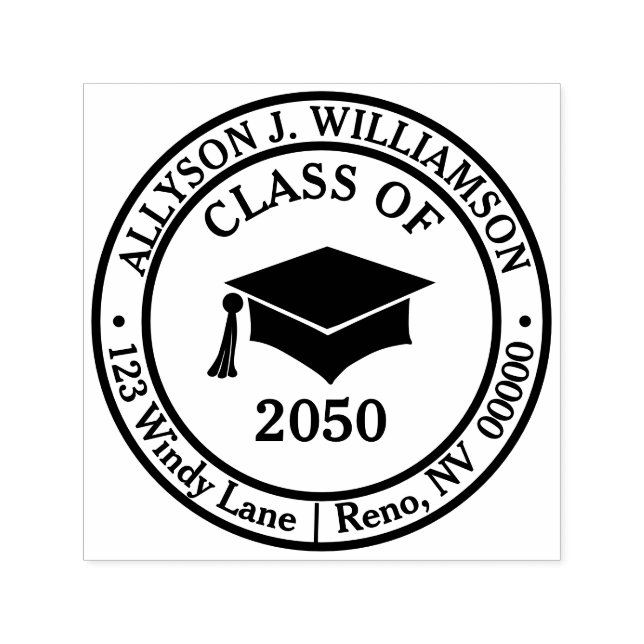 Sello Automático Elegante y elegante dirección de retorno del año d (Diseño)