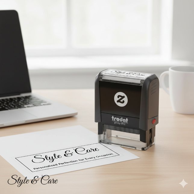 Sello Automático Elegante y Personalizable Marca Tu Marca (Stylish and Customizable Mark Your Brand Self-inking Stamp)