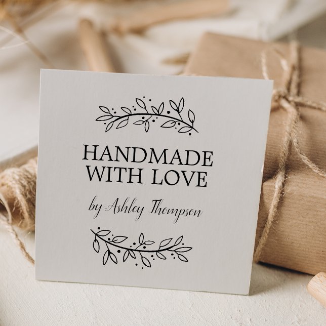 Sello Automático Elegante y personalizado hecho a mano por (Stylish Personalized Handmade By Self-inking Stamp)