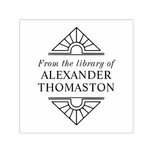 Sello Automático Elegante y simple Art Déco #1 Nombre del Libro de 