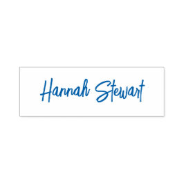 Sello Automático Elegante y Tendencia Azul Minimalista Femenina