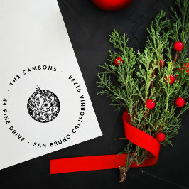 Sello Automático Elegantes Navidades modernos Nombre y dirección en